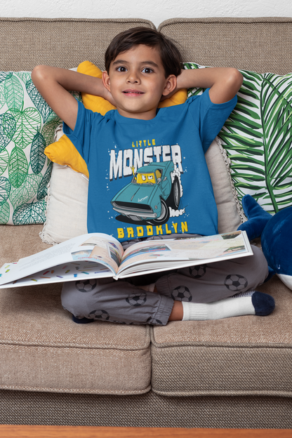 Camiseta infantil de Monstercar con diseño de pequeño monstruo de dibujos animados SK