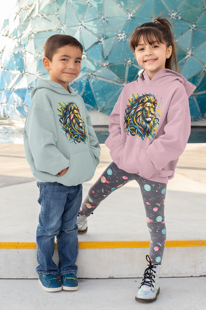 Löwe Art Style Kinder Hoodie Pullover Bio Baumwolle Hochwertig Langlebig - Mini Cruiser Hoodie 2.0 ST/ST SH