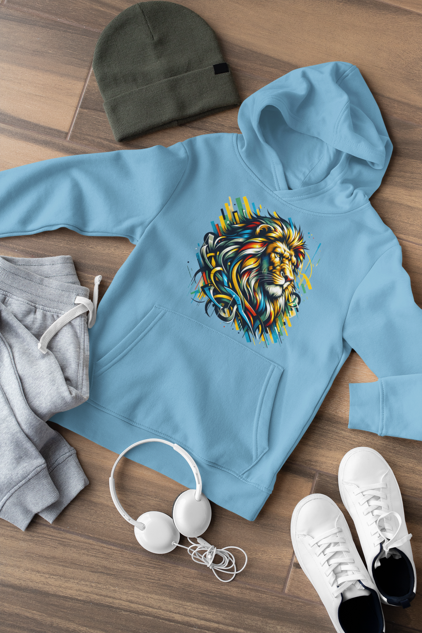 Löwe Art Style - Mini Cruiser Hoodie 2.0 Kinder Kapuzenpullover SK