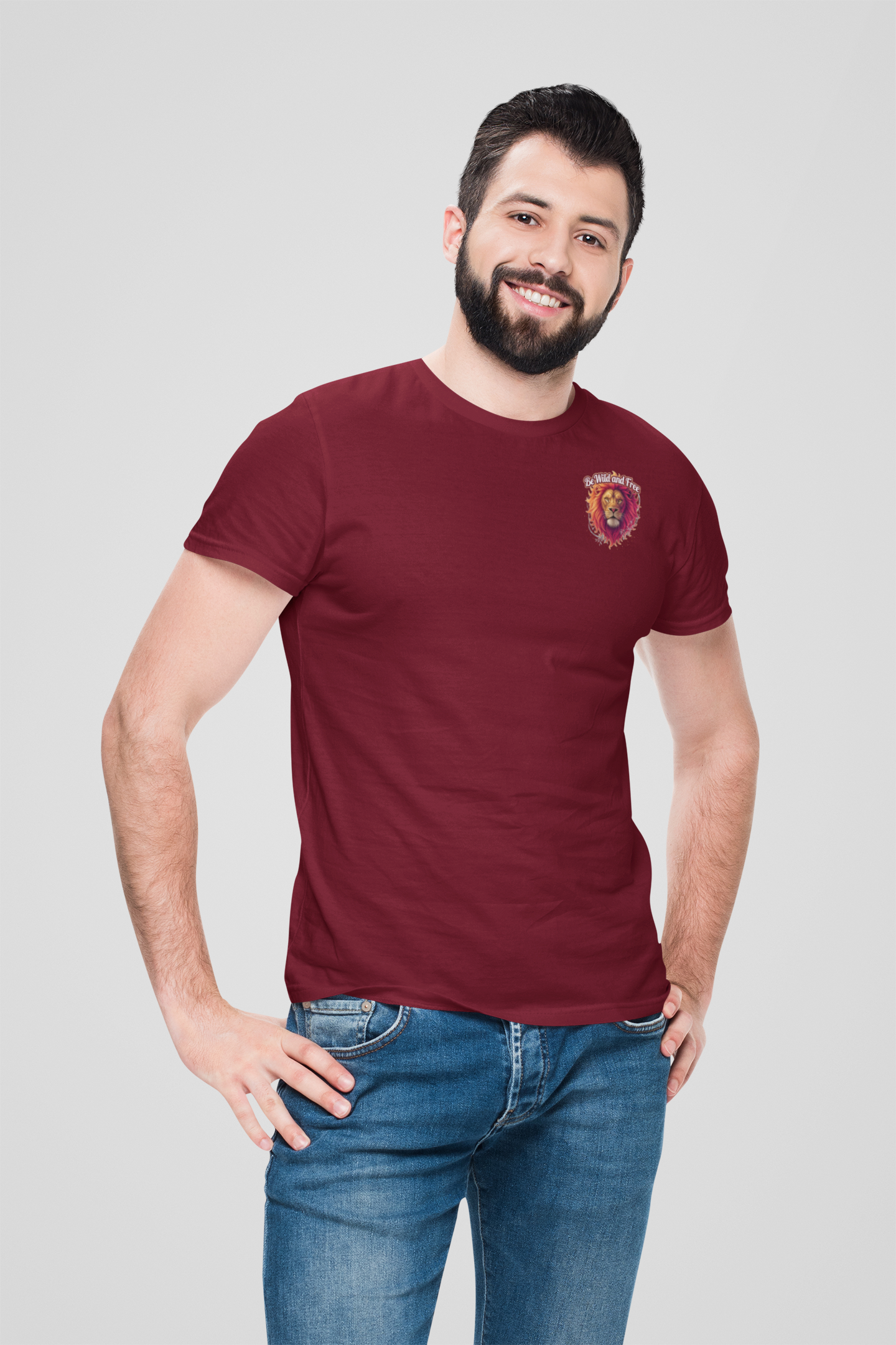Lion Be Wild and Free Mini Front - Unisex Adult Organic Creator T-Shirt ST/ST SH