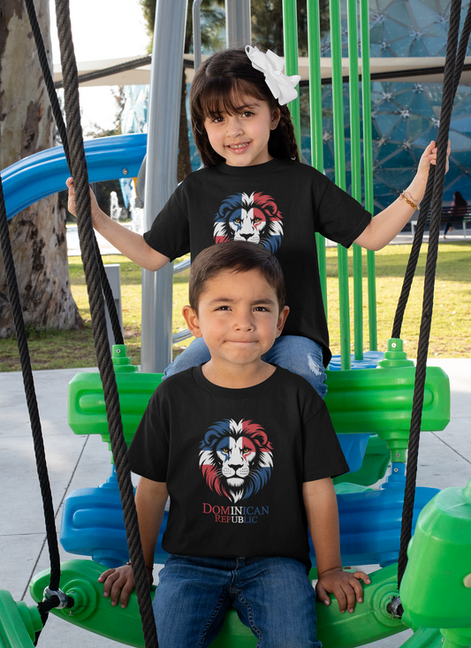 Löwe Dominican Republic Front - Unisex Kinder Bio BC T-Shirt SH