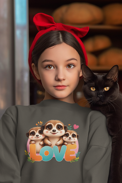 Sudadera infantil Love Meerkat de algodón orgánico de alta calidad y duradera - Sudadera Mini Changer 2 PCS/PCS SH