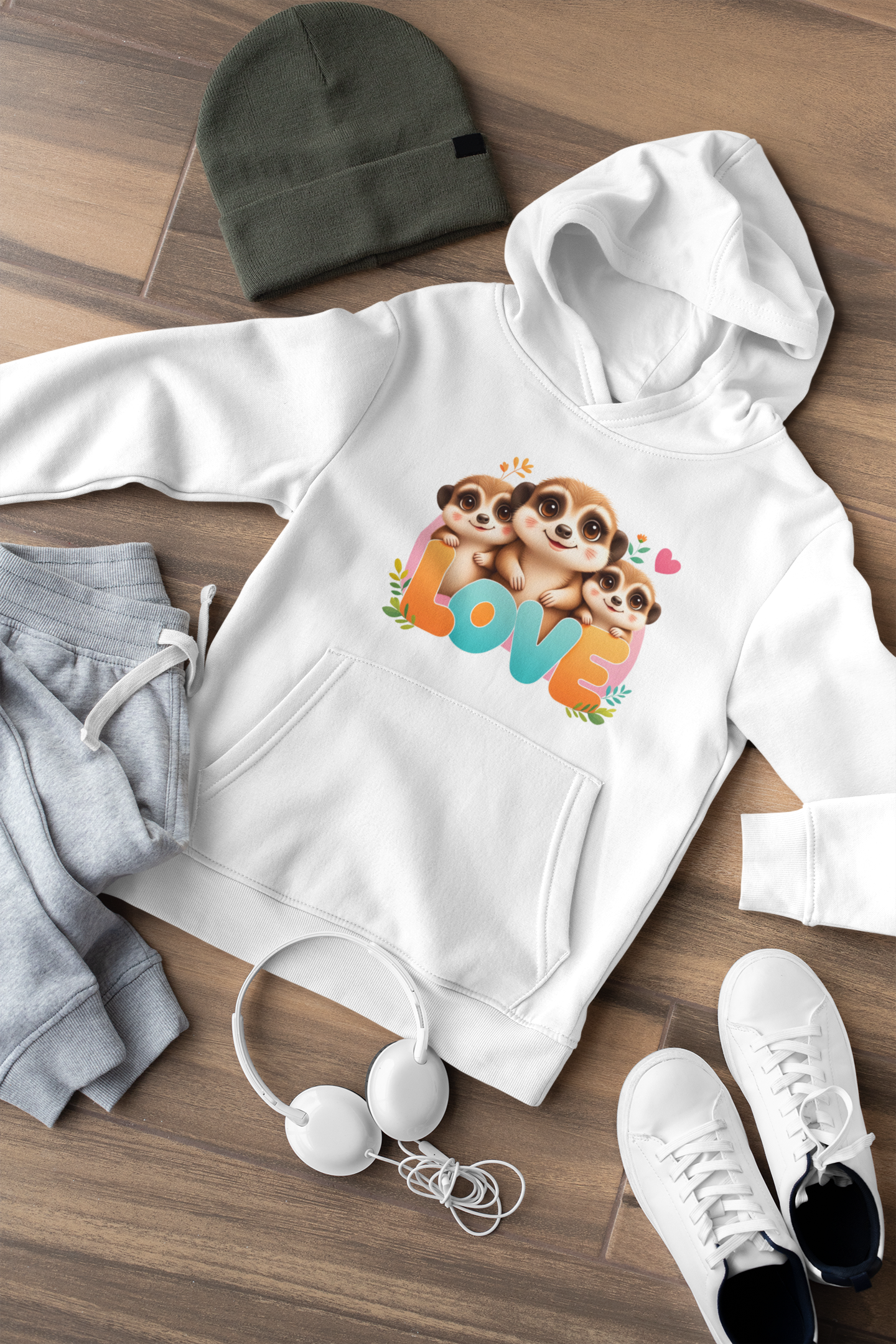 Love Erdmännchen Kinder Hoodie Pullover Bio Baumwolle Hochwertig Langlebig - Mini Cruiser Hoodie 2.0 STST SH