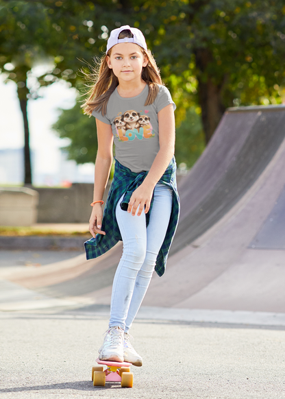 Love Meerkat - Camiseta infantil de manga corta de algodón de alta calidad y duradera - Camiseta infantil BC SH