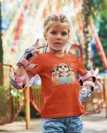Love Meerkat - Camiseta infantil de manga corta de algodón de alta calidad y duradera - Camiseta infantil BC SH