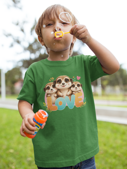Love Meerkat - Camiseta infantil de manga corta de algodón de alta calidad y duradera - Camiseta infantil BC SH