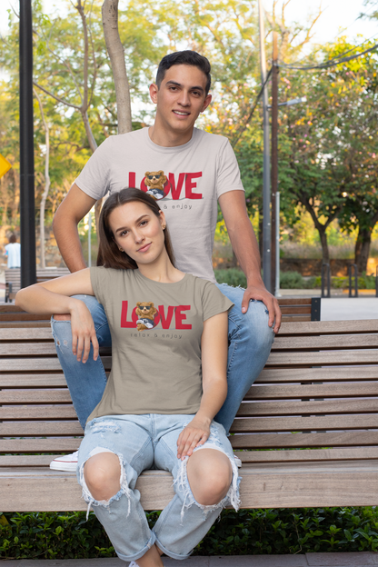 Love Teddy Relax and Enjoy 2.0 Front - Unisex Erwachsenen Bio Baumwolle Kurzarm Shirt Creator T-Shirt 2.0 ST/St SH