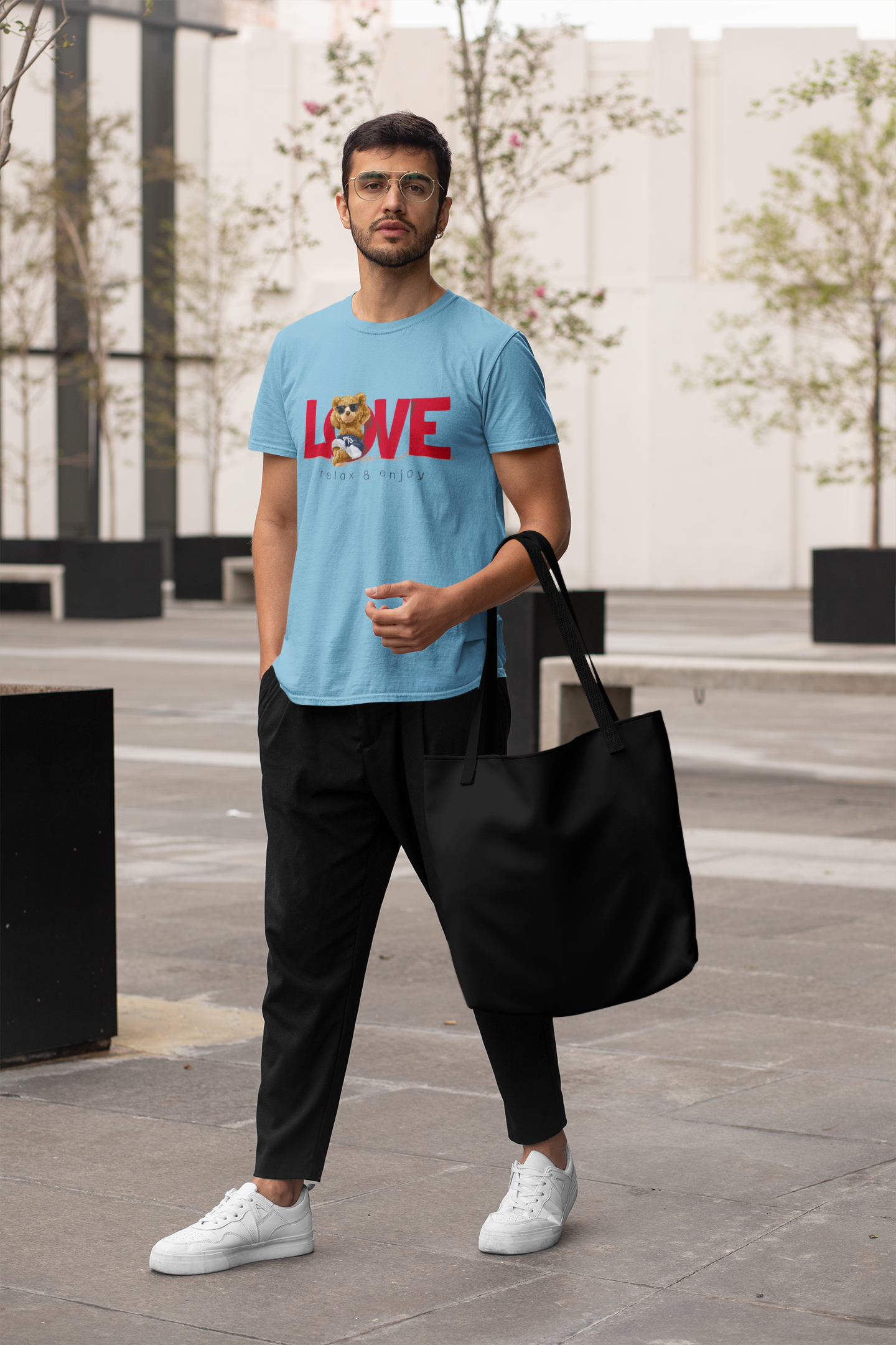 Love Teddy Relax and Enjoy Front - Unisex Erwachsenen Bio Creator T-Shirt SH