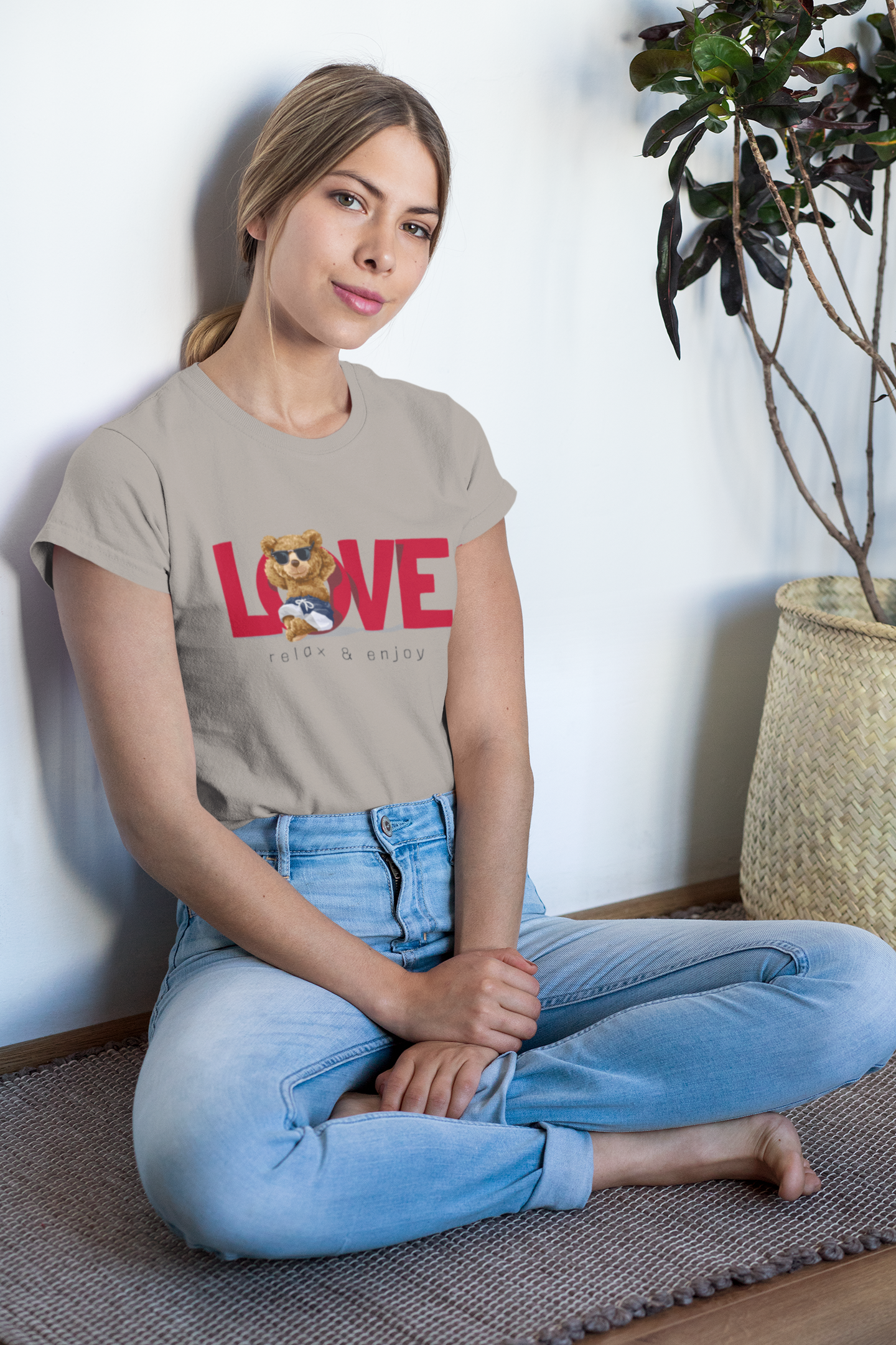 Love Teddy Relax and Enjoy Front - Unisex Erwachsenen Bio Creator T-Shirt SH