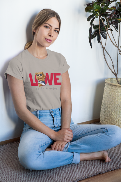 Love Teddy Relax and Enjoy Front - Unisex Erwachsenen Bio Creator T-Shirt SH