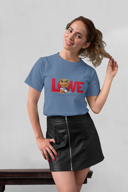 Love Teddy Relax and Enjoy Front - Unisex Erwachsenen Bio Creator T-Shirt SH