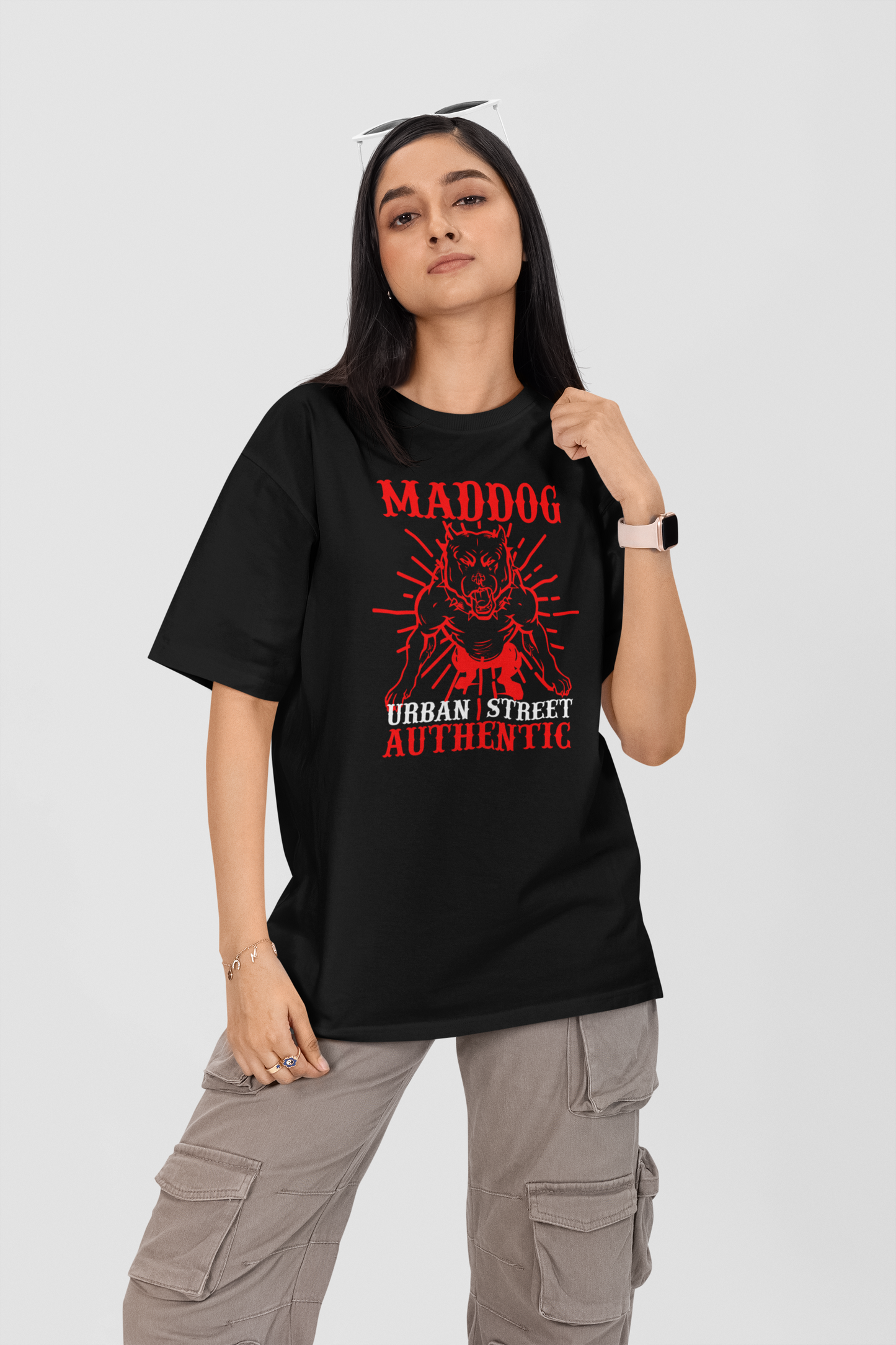 MADDOG Urban Streetwear Frontprint - Freestyler Bio Oversized Unisex T-Shirt Erwachsene SH