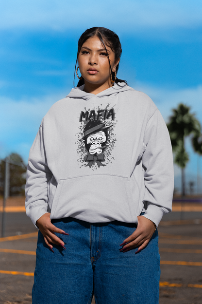 MAFIA MONKEY Streetwear Estampado Frontal - Sudadera con capucha unisex extragrande orgánica Slammer para adultos SH - Sudadera con capucha unisex extragrande orgánica 2.0