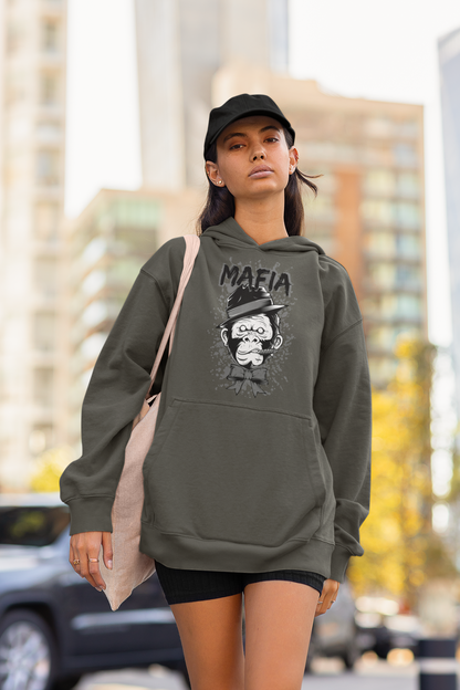 MAFIA MONKEY Streetwear Estampado Frontal - Sudadera con capucha unisex extragrande orgánica Slammer para adultos SH - Sudadera con capucha unisex extragrande orgánica 2.0