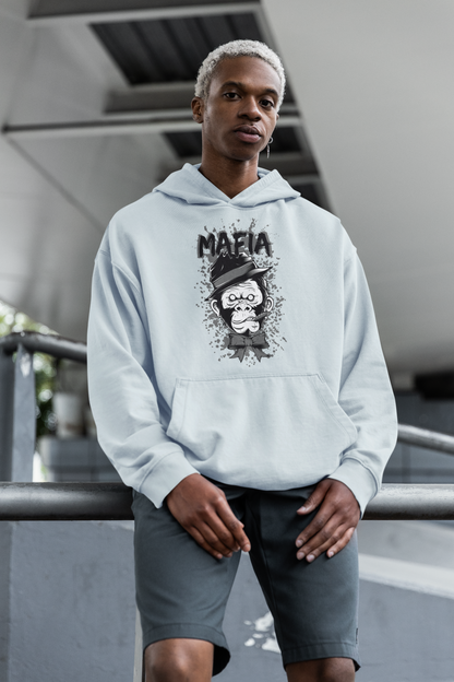 MAFIA MONKEY Streetwear Estampado Frontal - Sudadera con capucha unisex extragrande orgánica Slammer para adultos SH - Sudadera con capucha unisex extragrande orgánica 2.0