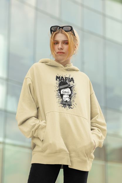 MAFIA MONKEY Streetwear Estampado Frontal - Sudadera con capucha unisex extragrande orgánica Slammer para adultos SH - Sudadera con capucha unisex extragrande orgánica 2.0