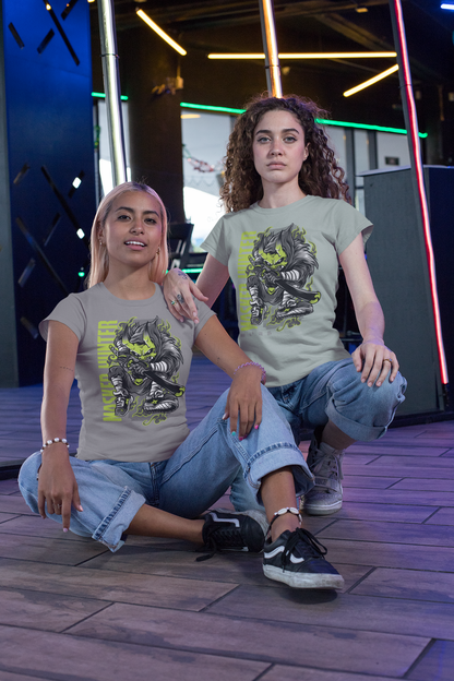 MASKED HUNTER Warrior Green Kryot Streetwear Frontprint - Creator Bio T-Shirt Adult SH