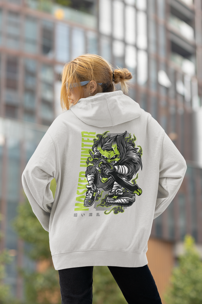 MASKED HUNTER Warrior Green Kryot Streetwear - Slammer Bio Oversized Unisex Hoodie Erwachsenen SH
