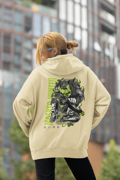 MASKED HUNTER Warrior Green Kryot Streetwear - Slammer Bio Oversized Unisex Hoodie Erwachsenen SH