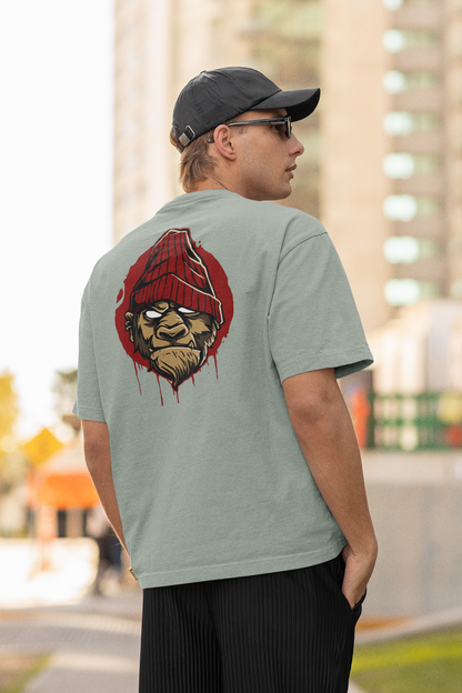 MONKEY BOSS Streetwear Backprint - Freestyler Bio Oversized Unisex T-Shirt Erwachsenen SH