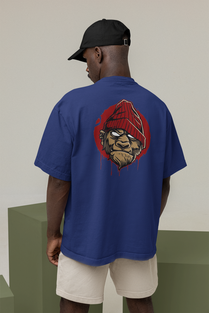 MONKEY BOSS Streetwear Backprint - Freestyler Bio Oversized Unisex T-Shirt Erwachsenen SH