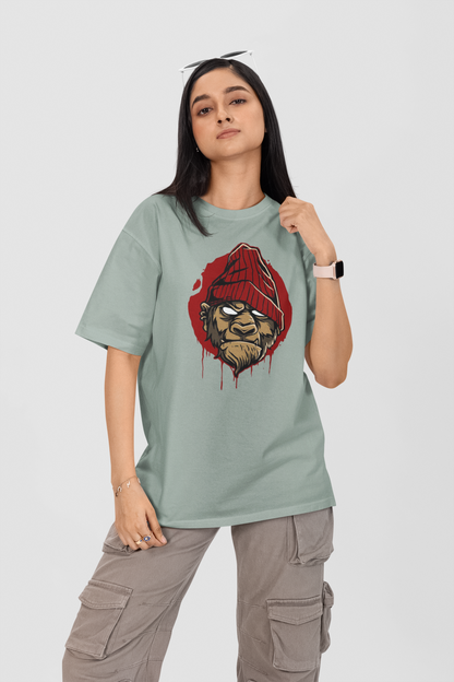 MONKEY BOSS Streetwear Frontprint - Freestyler Bio Oversized Unisex T-Shirt Erwachsene SH