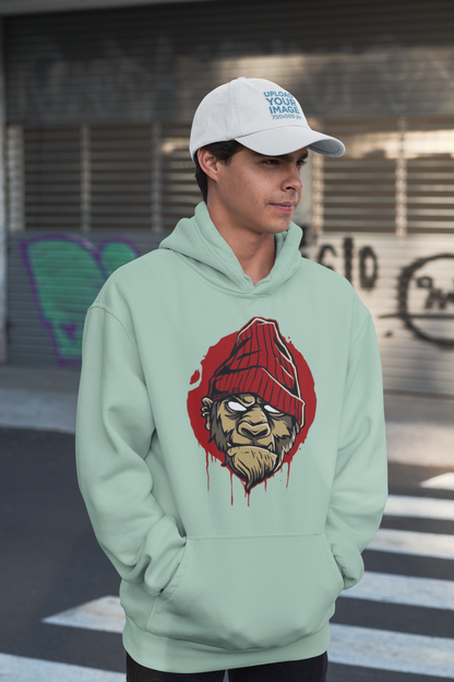 Sudadera con capucha unisex extragrande de algodón orgánico MONKEY BOSS Streetwear con estampado frontal - Slammer - Sudadera con capucha extragrande de algodón orgánico unisex 2.0