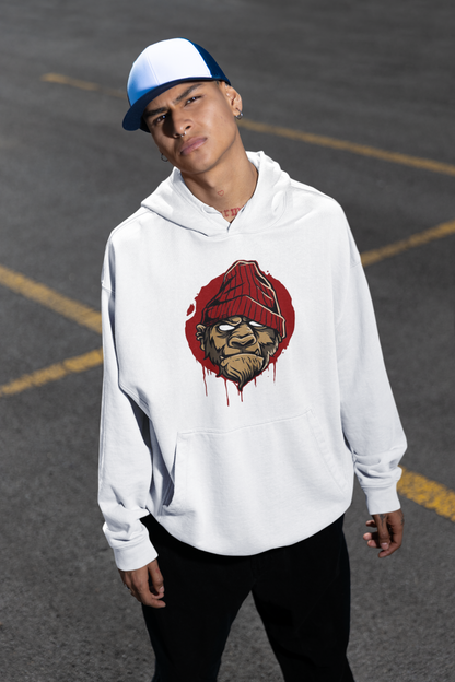 Sudadera con capucha unisex extragrande de algodón orgánico MONKEY BOSS Streetwear con estampado frontal - Slammer - Sudadera con capucha extragrande de algodón orgánico unisex 2.0