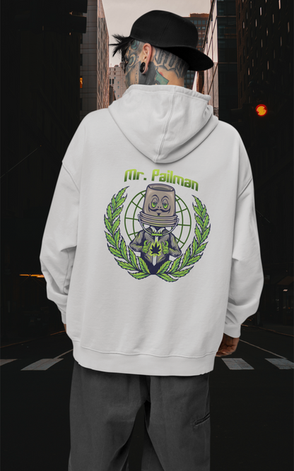 MR PAILMAN Sudadera con capucha unisex extragrande orgánica con estampado en la espalda Slammer para adultos SH - Sudadera con capucha unisex extragrande orgánica 2.0