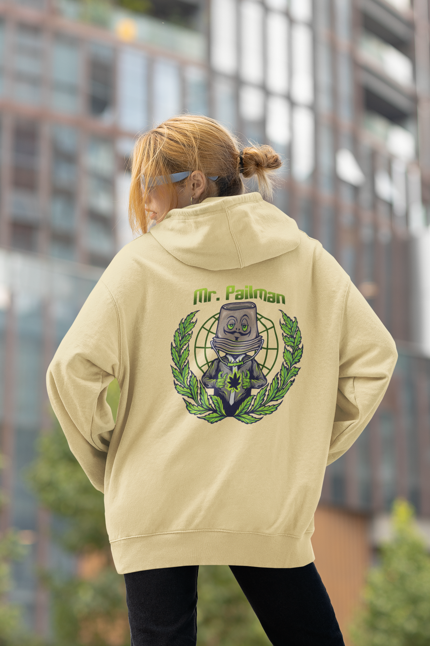 MR PAILMAN Sudadera con capucha unisex extragrande orgánica con estampado en la espalda Slammer para adultos SH - Sudadera con capucha unisex extragrande orgánica 2.0