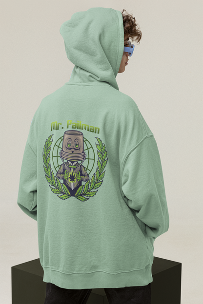 MR PAILMAN Sudadera con capucha unisex extragrande orgánica con estampado en la espalda Slammer para adultos SH - Sudadera con capucha unisex extragrande orgánica 2.0