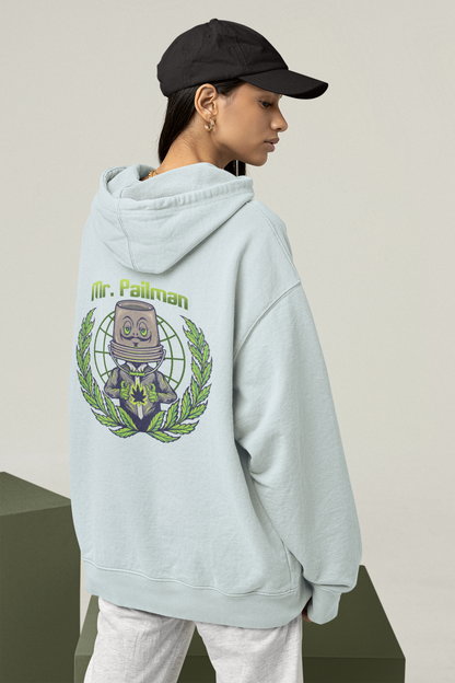 MR PAILMAN Sudadera con capucha unisex extragrande orgánica con estampado en la espalda Slammer para adultos SH - Sudadera con capucha unisex extragrande orgánica 2.0
