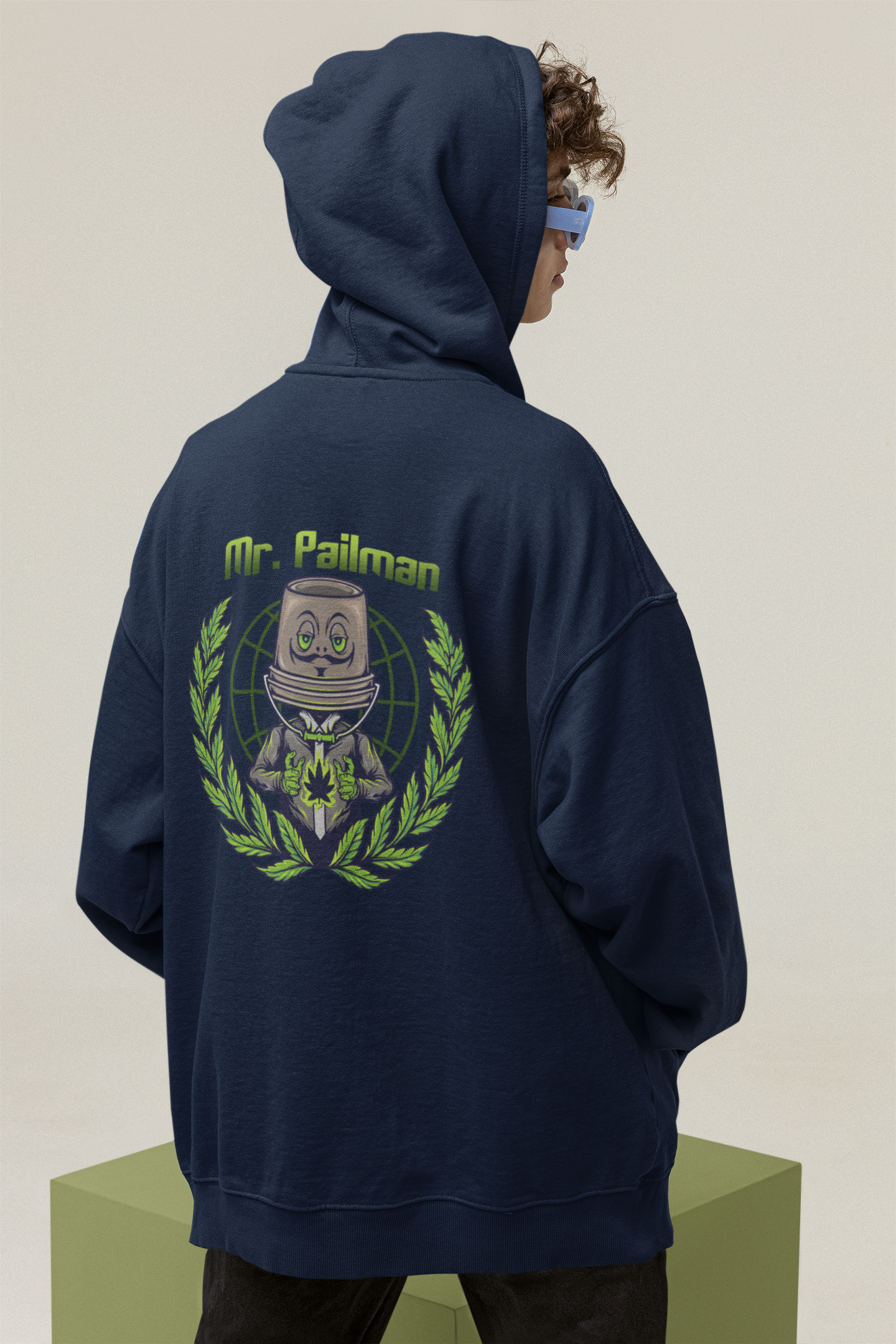 MR PAILMAN Sudadera con capucha unisex extragrande orgánica con estampado en la espalda Slammer para adultos SH - Sudadera con capucha unisex extragrande orgánica 2.0