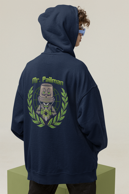 MR PAILMAN Sudadera con capucha unisex extragrande orgánica con estampado en la espalda Slammer para adultos SH - Sudadera con capucha unisex extragrande orgánica 2.0