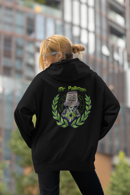MR PAILMAN Sudadera con capucha unisex extragrande orgánica con estampado en la espalda Slammer para adultos SH - Sudadera con capucha unisex extragrande orgánica 2.0