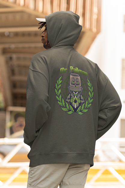 MR PAILMAN Sudadera con capucha unisex extragrande orgánica con estampado en la espalda Slammer para adultos SH - Sudadera con capucha unisex extragrande orgánica 2.0