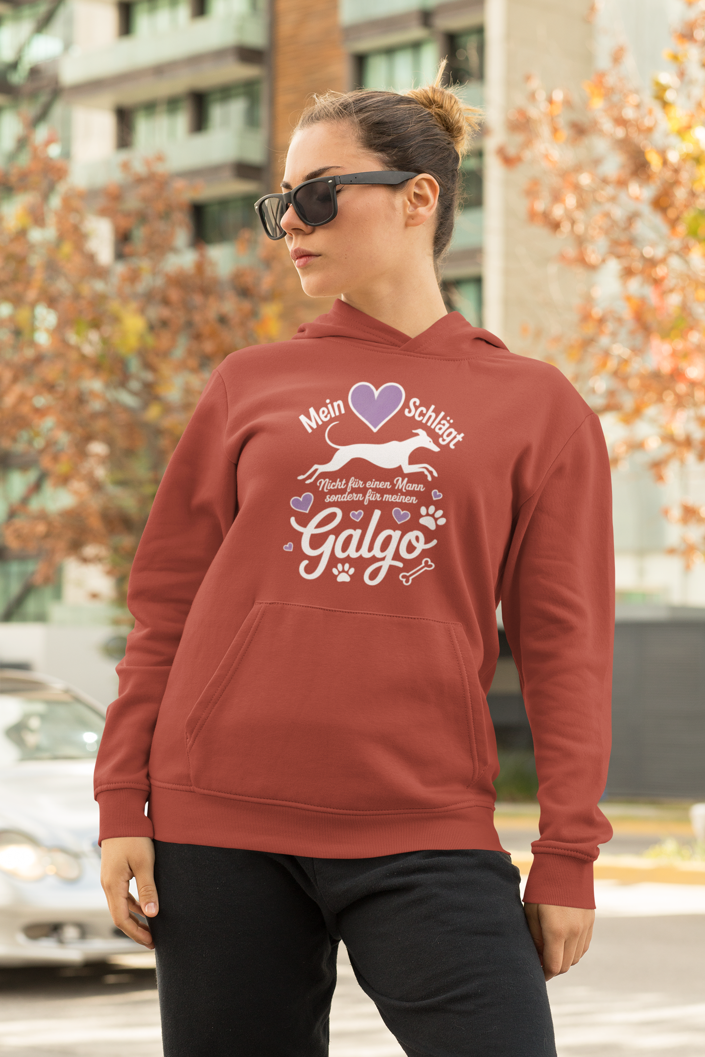 Mein Herz schlägt für mein Galgo Front - Damen Hoodie SH