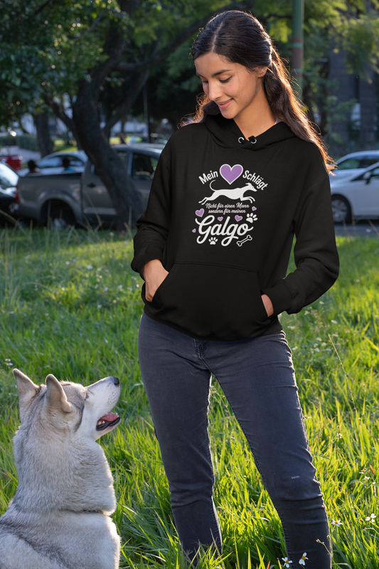 Mi corazón late por mi Galgo - Sudadera con capucha unisex para adultos Organic Cruiser 2.0 ST/ST