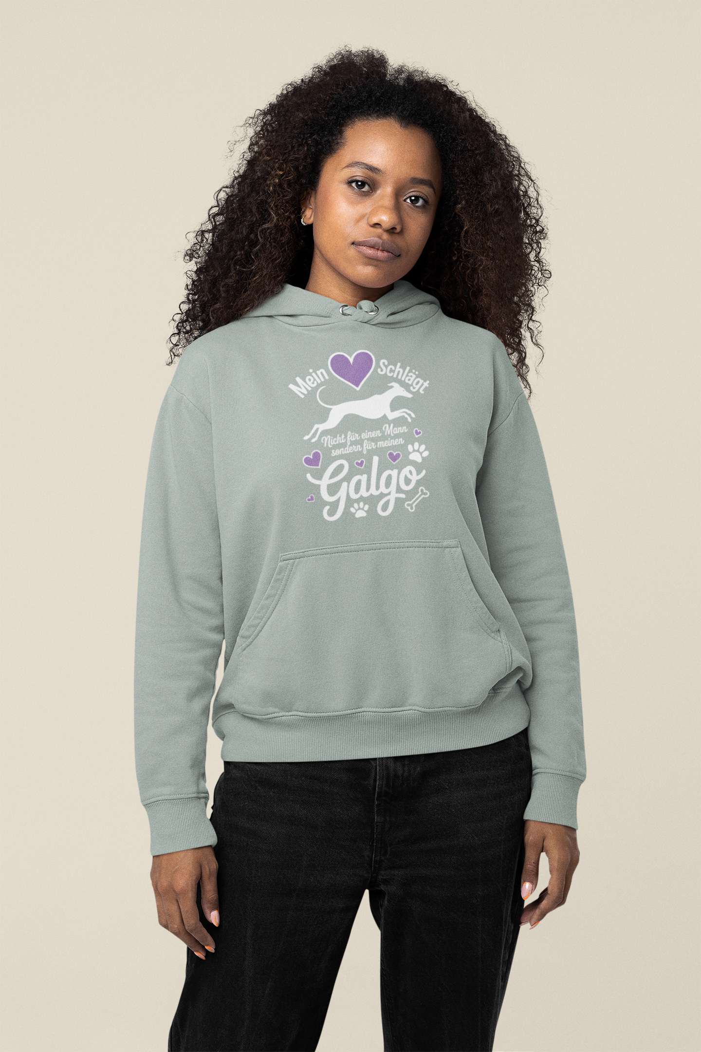 Mein Herz schlägt für mein Galgo - Unisex Erwachsenen Bio Organic Cruiser Hoodie 2.0 ST/ST