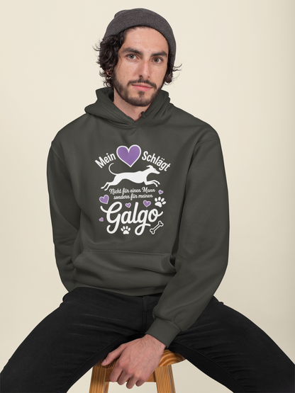 Mein Herz schlägt für mein Galgo - Unisex Erwachsenen Bio Organic Cruiser Hoodie 2.0 ST/ST