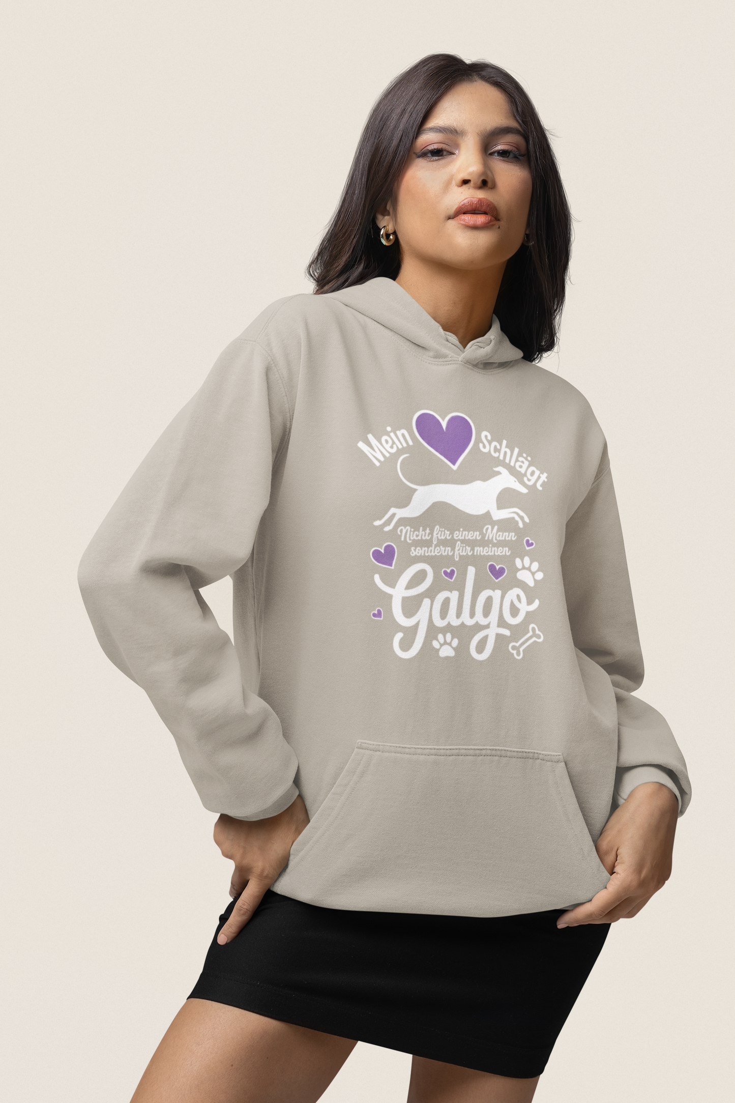 Mein Herz schlägt für mein Galgo - Unisex Erwachsenen Bio Organic Cruiser Hoodie 2.0 ST/ST