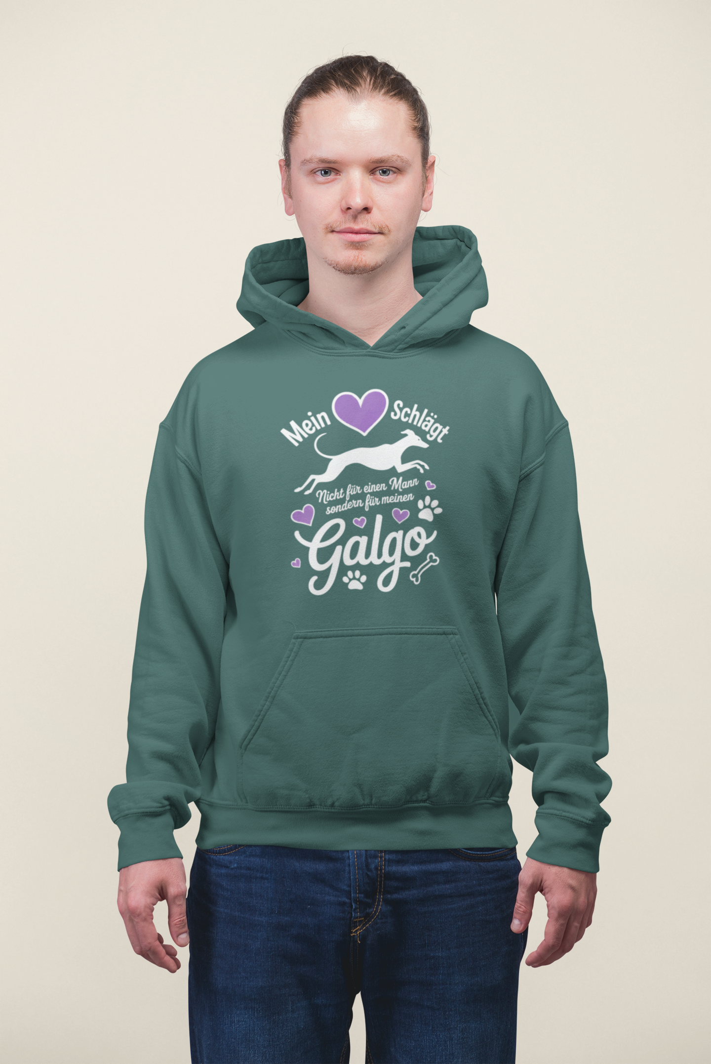 Mein Herz schlägt für mein Galgo - Unisex Erwachsenen Bio Organic Cruiser Hoodie 2.0 ST/ST