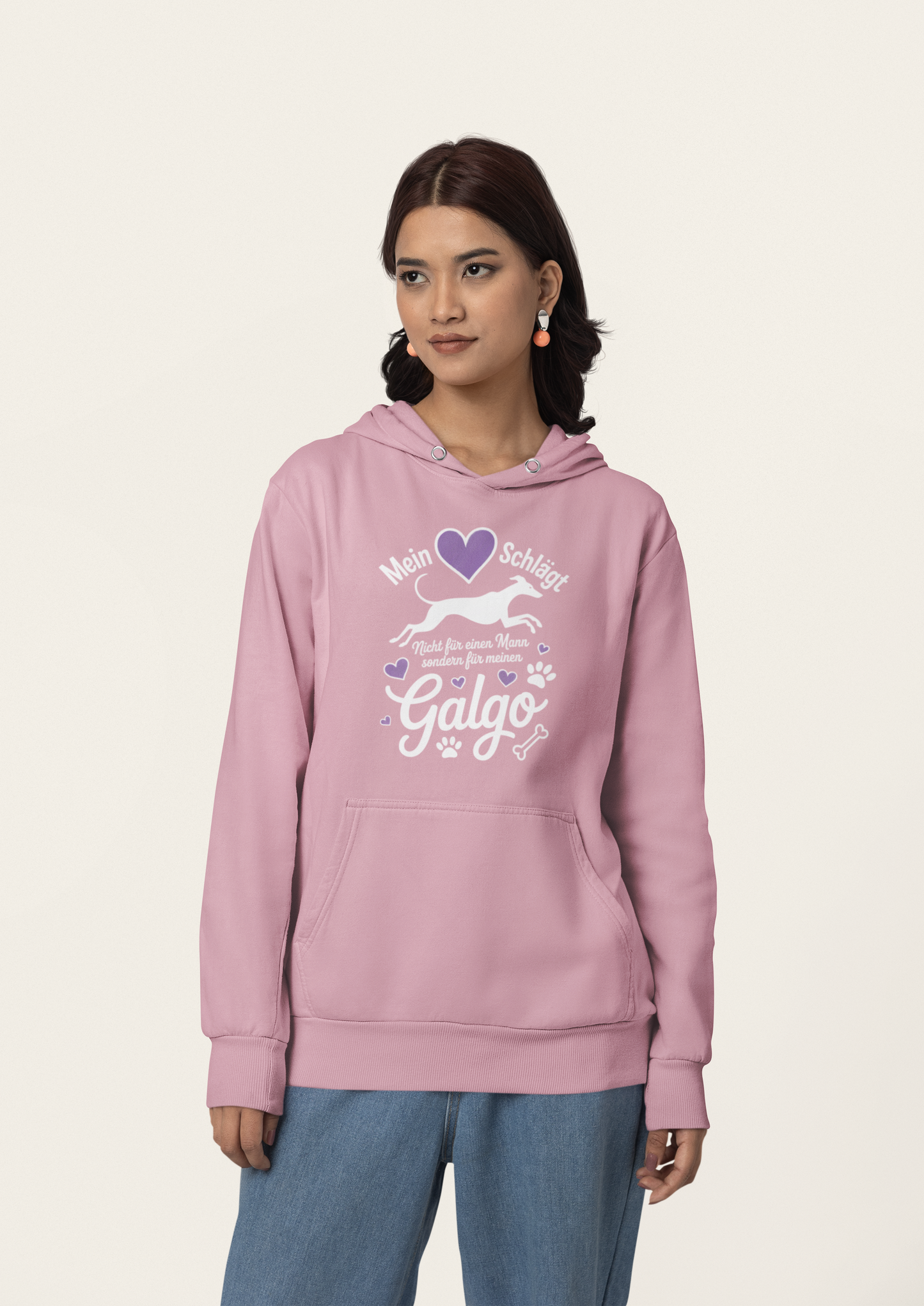 Mein Herz schlägt für mein Galgo - Unisex Erwachsenen Bio Organic Cruiser Hoodie 2.0 ST/ST