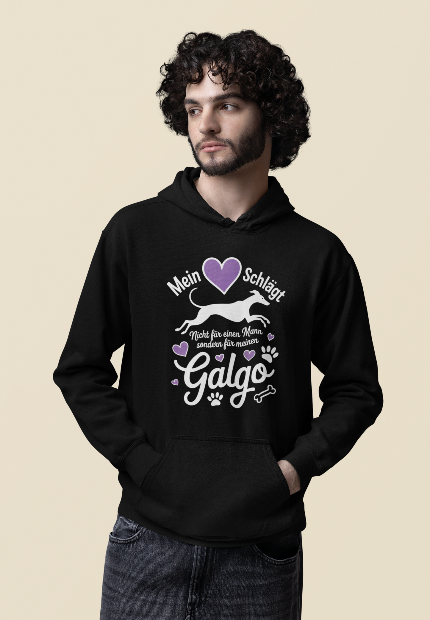 Mein Herz schlägt für mein Galgo - Unisex Erwachsenen Bio Organic Cruiser Hoodie 2.0 ST/ST