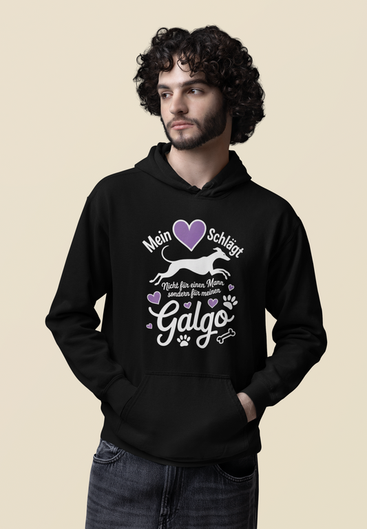 Mein Herz schlägt für mein Galgo - Unisex Erwachsenen Bio Organic Cruiser Hoodie 2.0 ST/ST