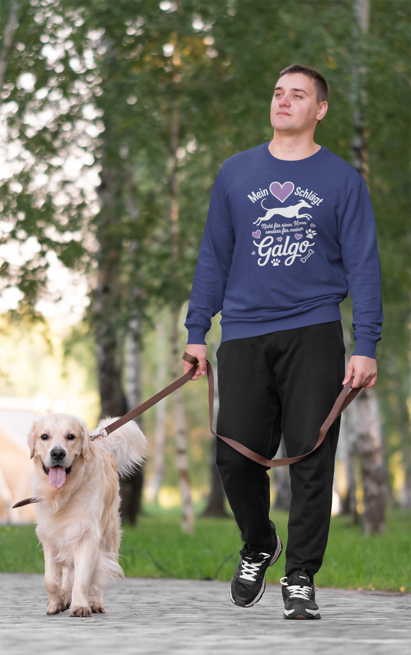 Mein Herz schlägt für mein Galgo Front - Unisex Erwachsenen Bio Changer Sweatshirt ST/ST SH