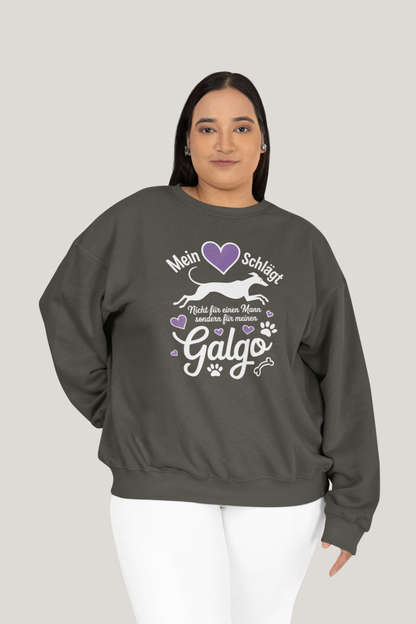 Mein Herz schlägt für mein Galgo Front - Unisex Erwachsenen Bio Changer Sweatshirt ST/ST SH