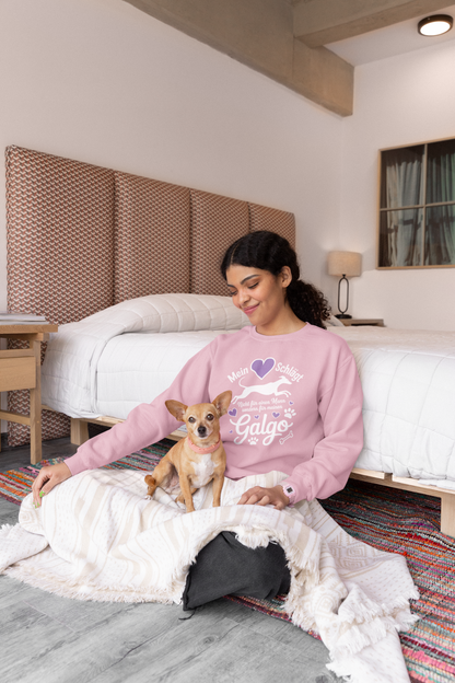Mein Herz schlägt für mein Galgo Front - Unisex Erwachsenen Bio Changer Sweatshirt ST/ST SH