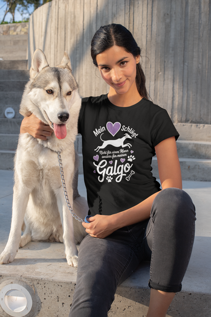Mein Herz schlägt für mein Galgo Front - Unisex Erwachsenen Bio Creator Premium Organic T-Shirt 2.0 ST/ST