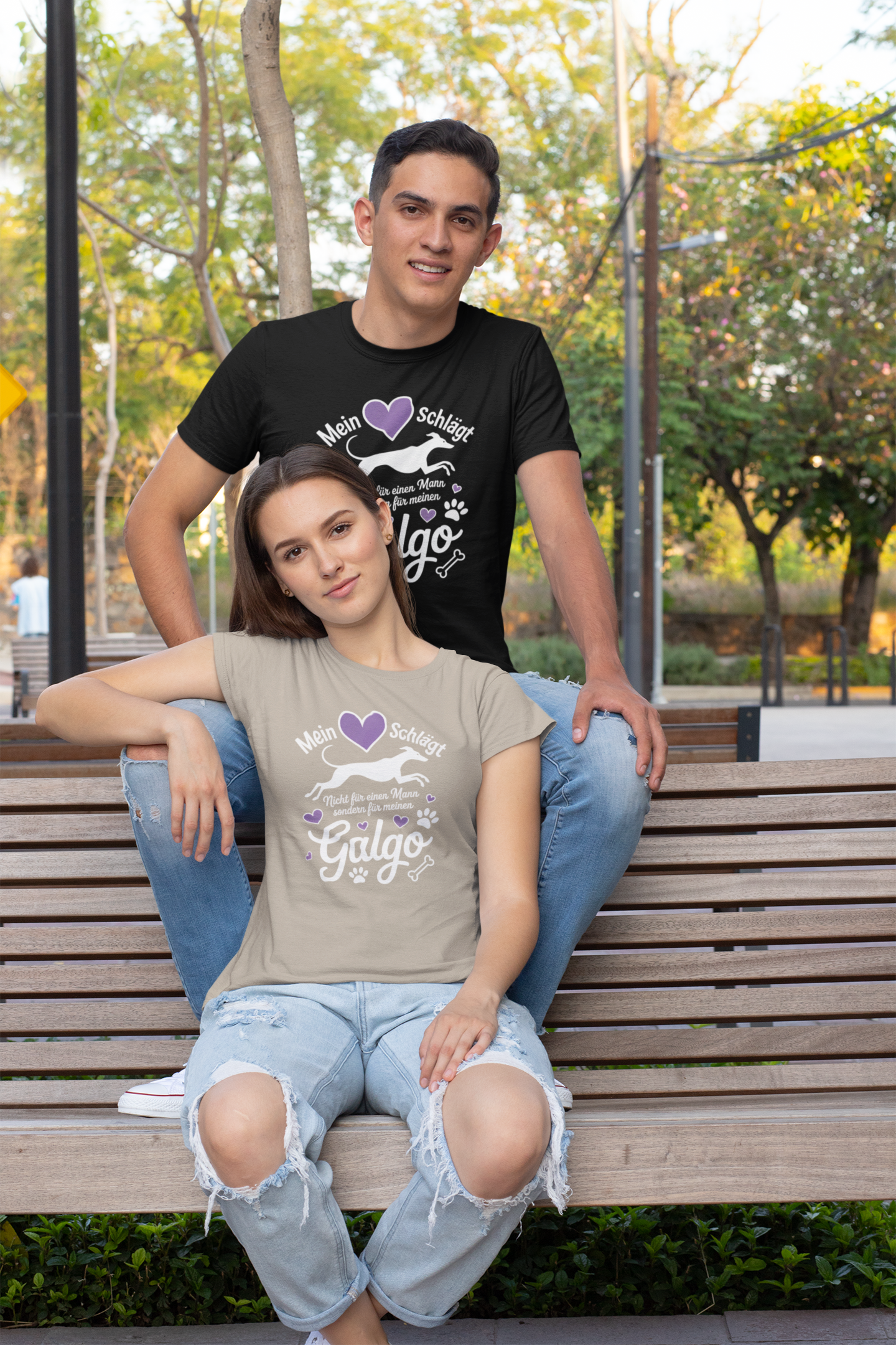 Mein Herz schlägt für mein Galgo Front - Unisex Erwachsenen Bio Creator Premium Organic T-Shirt 2.0 ST/ST